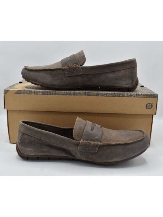 Born Mens Size 9.5 Andes Taupe Distressed Leather Slip On Moc Loafers Shoes main image 5